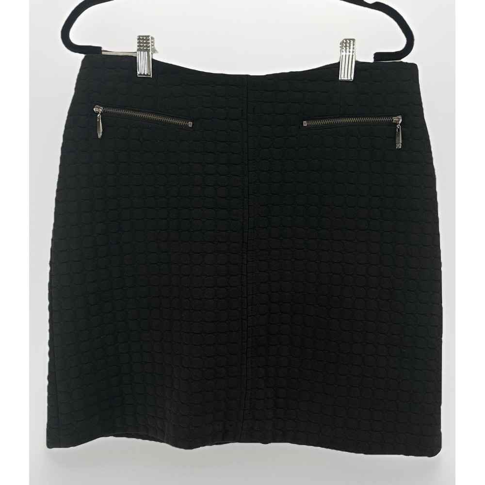 Black Mini Skirt Women's 8 Soft Textured Quilted Office Shelli Segal